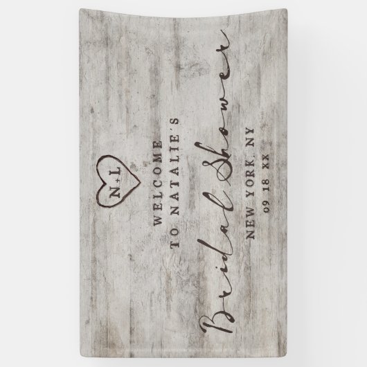 彫刻スウィートアーツ素朴ブライダルシャワーへようこそ 横断幕 (縦)