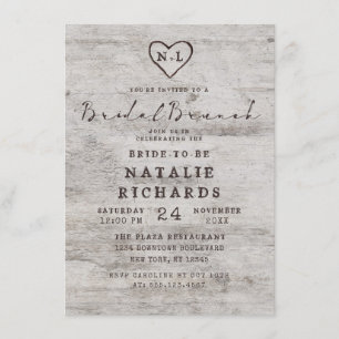 彫刻スウィートアーツ素朴ブライダルブルンチシャワー 招待状