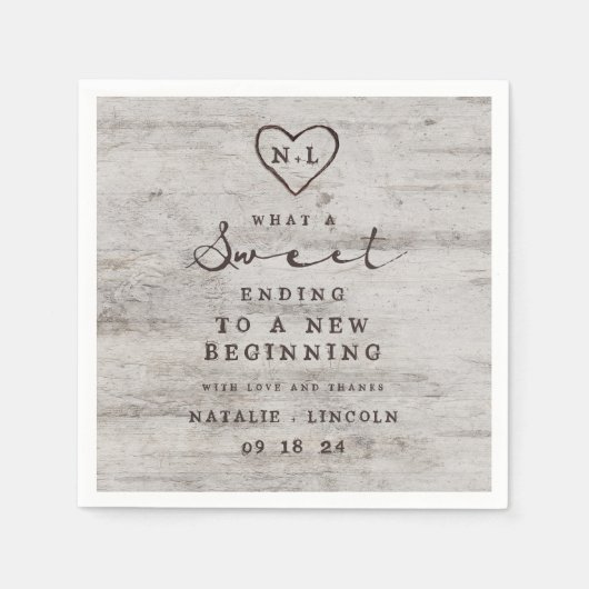 彫刻スウィートアーツ素朴樺の木ウッドスウィートエンディング スタンダードカクテルナプキン (正面)