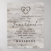 彫刻スウィートアーツ素朴樺の木ゲストブックサイン ポスター (正面)