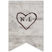 彫刻スウィートアーツ素朴樺の木ブライダルシャワー バンティングフラッグ (第1の旗)