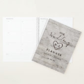 彫刻スウィート素朴樺の木ウッドズ結婚プラン プランナー手帳 (ディスプレー)