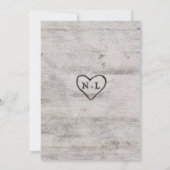 彫刻スウィート素朴樺の木ウッドツリ結婚ーズ 招待状 (裏面)