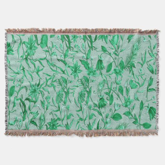 彫刻テクスチャー裏地のエメラルドグリーン スローブランケット