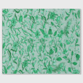 彫刻テクスチャー裏地のエメラルドグリーン ラッピングペーパー (フラット)