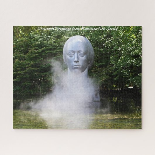 彫刻ハミルトン・ニュージャージーのクリスマス・グリーティング ジグソーパズル (横)