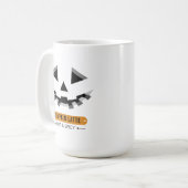 彫刻ハロウィーンのカボチャのちょうちん顔パンプキンラテハロウィン コーヒーマグカップ (正面左)