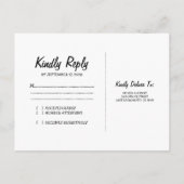 彫刻ハートツリーウェディングRSVP インビテーションポストカード (裏面)