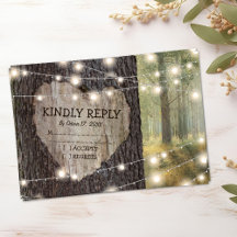 彫刻ハートツリーウェディングRSVP