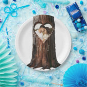 彫刻ハートツリーハート 農村風 ミニマル ウェディング ペーパープレート (パーティー)