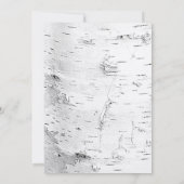 彫刻ハートホワイト樺の木バーク結婚ズ 招待状 (裏面)