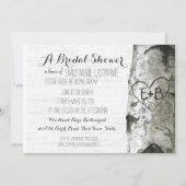 彫刻ハート樺の木ツリーブライダルシャワー 招待状 (正面)