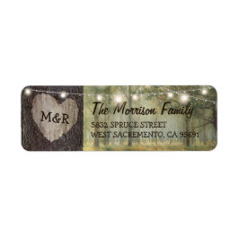 彫刻ハート結婚ツリー |スト素朴リングライト ラベル