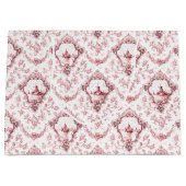 彫刻フローラトイルと風車&ボート – ピンク ラージペーパーバッグ (正面)