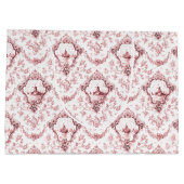 彫刻フローラトイルと風車&ボート – ピンク ラージペーパーバッグ (裏面)