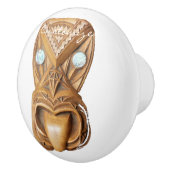 彫刻マオリティキ顔サンダーコーブ セラミックノブ (右)