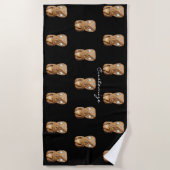 彫刻マオリティキ顔サンダーコーブ  ビーチタオル (正面)