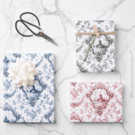 彫刻ヴィンテージフローラトイルw/風車&ボート ラッピングペーパーシート