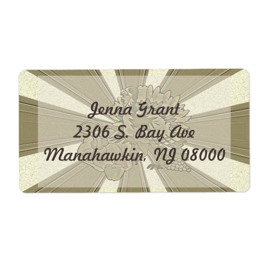 彫刻付き感謝祭七面鳥 – ラベル (正面)