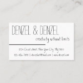 彫刻家のおもしろいカスタマイズ可能 名刺 (裏面)