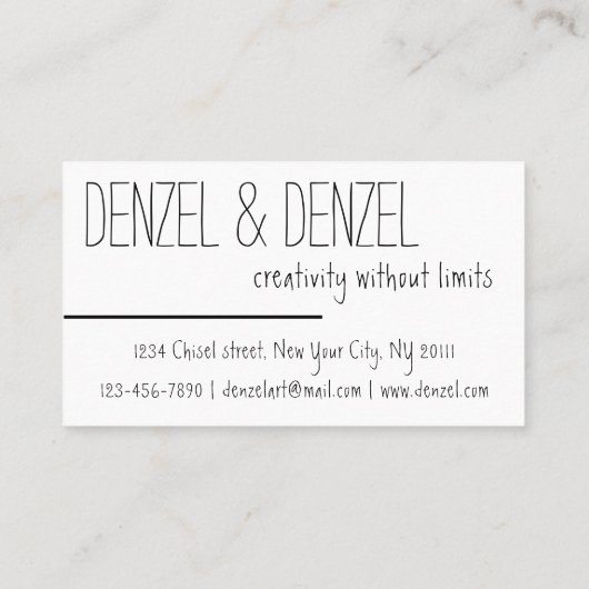 彫刻家のおもしろいカスタマイズ可能 名刺 (裏面)