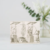 彫刻家のスタジオ、c.1800 (版木、銅版、版画) ポストカード (スタンド正面)