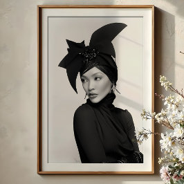 彫刻弓:モノクロアヴァンギャルドファッション ポスター