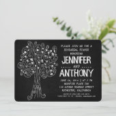 彫刻木の黒板リハーサルディナー招待 招待状 (スタンド正面)