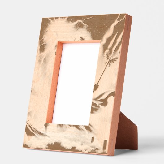 彫刻木枠4x6 – 木パーソナライズされたの写真 レーザー彫刻フレーム (左)