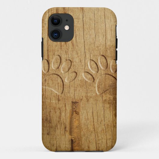 彫刻木製の犬の足跡 Case-Mate iPhoneケース (裏面)
