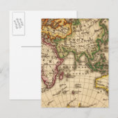 彫刻東半球の地図 ポストカード (正面/裏面)