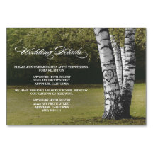 彫刻樺の木ツリーウェディングレセプション+ホテルカード