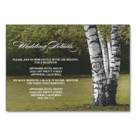 彫刻樺の木ツリーウェディングレセプション+ホテルカード テーブルナンバー