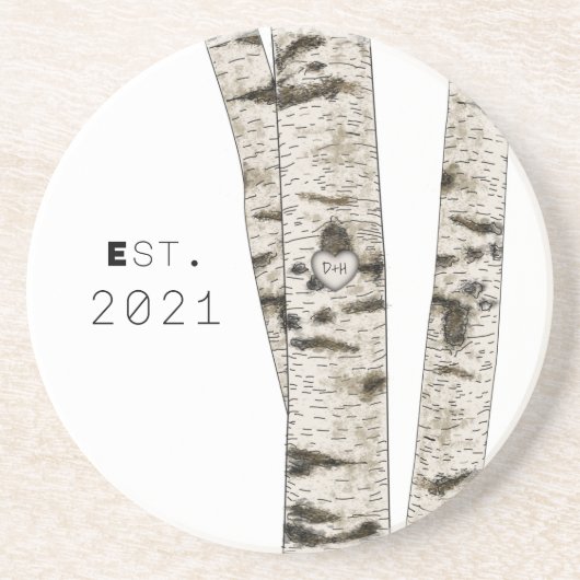 彫刻樺の木ツリーコースター コースター (正面)