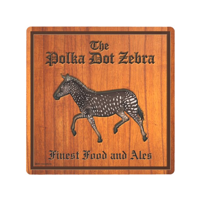 彫刻水玉模様ゼブライングリッシュパブ メタルプリント (正面)