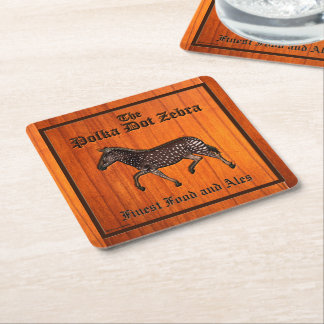 彫刻水玉模様ゼブライングリッシュ スクエアペーパーコースター