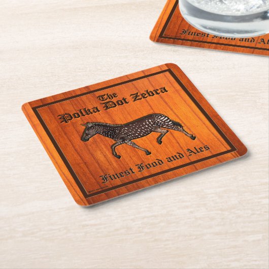 彫刻水玉模様ゼブライングリッシュ スクエアペーパーコースター (アングル)