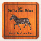 彫刻水玉模様ゼブライングリッシュ スクエアペーパーコースター (正面)