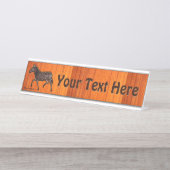 彫刻水玉模様ゼブラ デスクネームプレート (正面)