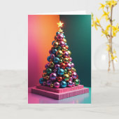 彫刻的なクリスマスツリーカード カード (黄色い花)