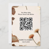 彫刻的な花のニュートラルな結婚式のSave The Date セーブザデート (裏面)