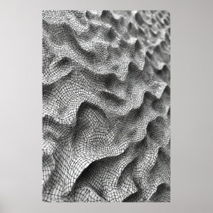彫刻的モザイク波: 3D幾何学的タイリング ポスター