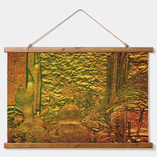 彫刻秋グルズとトウモロコシの自然アート 吊り下げ型タペストリー (正面)