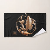 彫刻銅コイ魚タオル バスタオルセット (ハンドタオル)