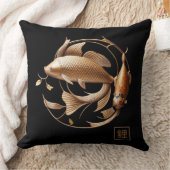 彫刻銅金属コイ旋回装飾用クッション クッション (ブランケット)