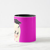 彫刻院卒業生ギフト女性ブロンド髪ブラウン マグカップ (中央)