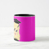 彫刻院卒業生ギフト女性ブロンド髪ブルー マグカップ (中央)