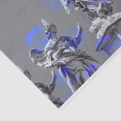 彫刻青い色のブラシの打撃のデジタル芸術 薄葉紙 (詳細)