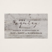 彫刻Sweetheartシャワーギフトレジストリ挿入カード (正面)
