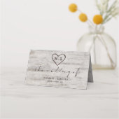 彫刻Sweetheartsの結婚テーブル番号 プレイスカード (裏面)